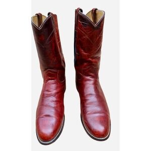 Diamond J Men's 8.5D Oxblood Burgundy Leather Western Cowboy Boots‎